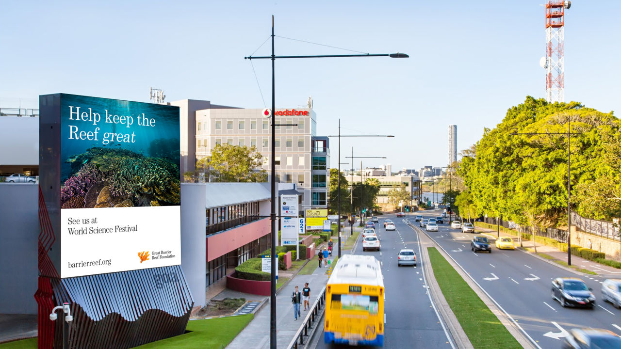 Reef scientist ‘recruits’ make a billboard splash