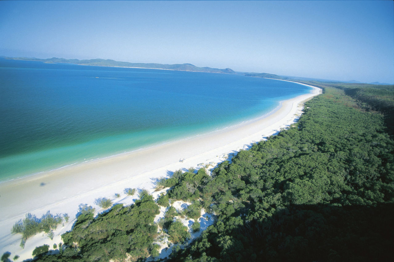 Aerial of Whitehaven Beach before Cyclone Debbie