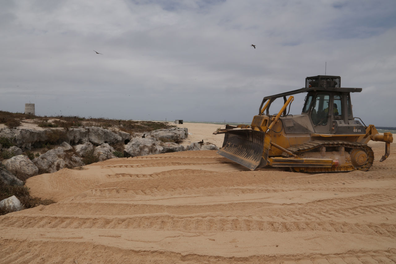 Sand replenishment at Raine Island